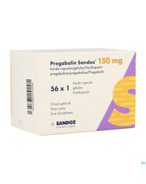 Pregabaline sandoz 150mg caps dur  56
