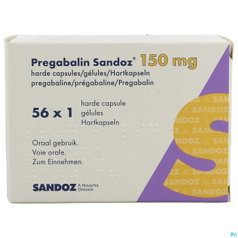Pregabaline sandoz 150mg caps dur  56