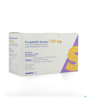 Pregabaline sandoz 150mg caps dur 210