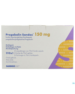 Pregabaline sandoz 150mg caps dur 210