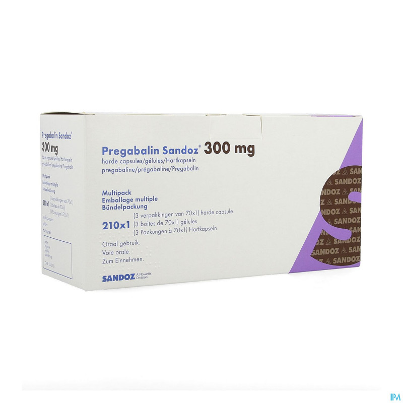 Pregabaline sandoz 300mg caps dur 210