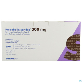 Pregabaline sandoz 300mg caps dur 210