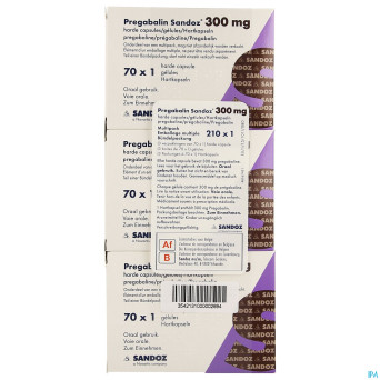 Pregabaline sandoz 300mg caps dur 210