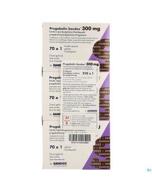 Pregabaline sandoz 300mg caps dur 210