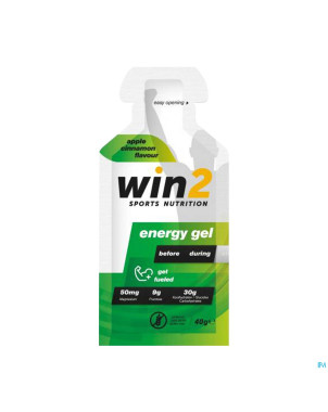 Win2 energy gel pomme canelle   40g