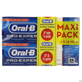 Oral b pro expert dents fortes 2x75ml 2ieme -50%