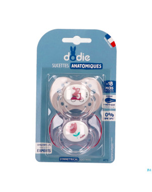 Dodie sucette anatomique +18m girly duo 2    a71