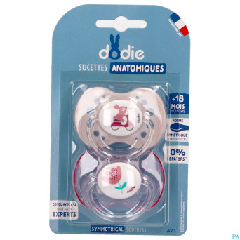 Dodie sucette anatomique +18m girly duo 2    a71