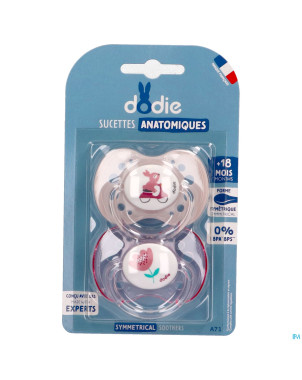 Dodie sucette anatomique +18m girly duo 2    a71