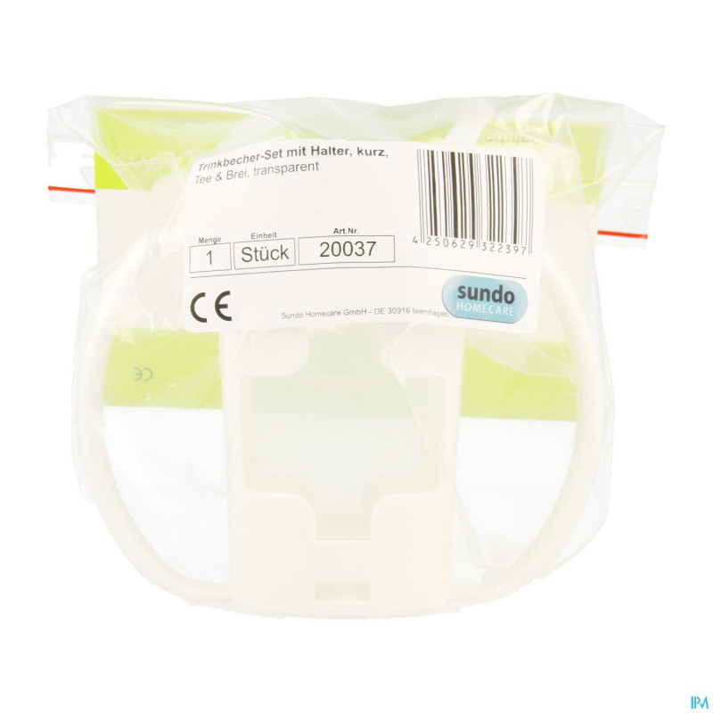 Gobelet porte-gob.250ml+2 bec verseurs bl. transp.