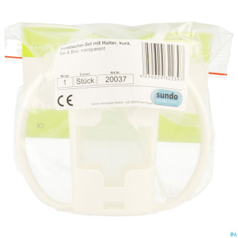 Gobelet porte-gob.250ml+2 bec verseurs bl. transp.