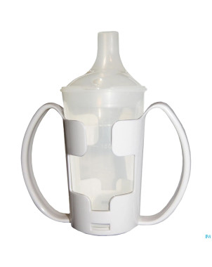 Gobelet porte-gob.250ml+2 bec verseurs bl. transp.