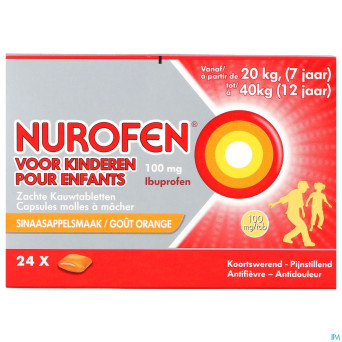 Nurofen enfant 100mg    caps molles a macher 24