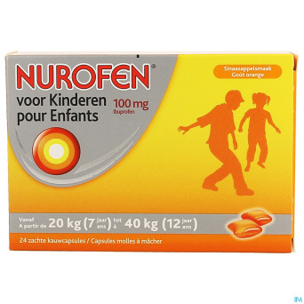 Nurofen enfant 100mg    caps molles a macher 24