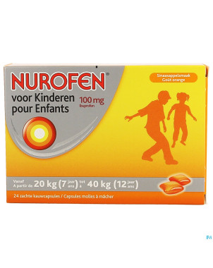 Nurofen enfant 100mg    caps molles a macher 24