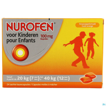 Nurofen enfant 100mg    caps molles a macher 24