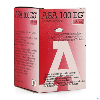 Asa 100 eg comp gastroresist. 100 x 100mg pot