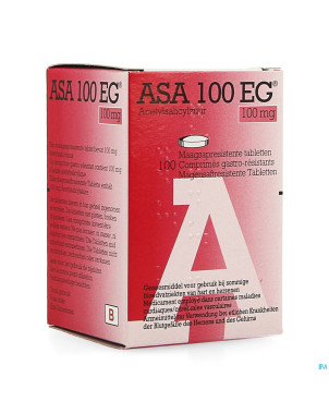 Asa 100 eg comp gastroresist. 100 x 100mg pot