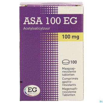 Asa 100 eg comp gastroresist. 100 x 100mg pot