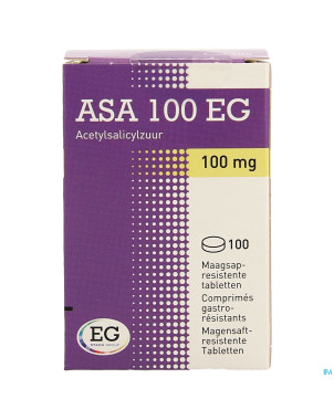 Asa 100 eg comp gastroresist. 100 x 100mg pot