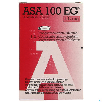 Asa 100 eg comp gastroresist. 100 x 100mg pot