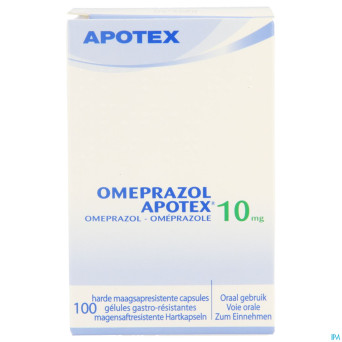 Omeprazol apotex 10mg gastroresist caps 100 x 10mg