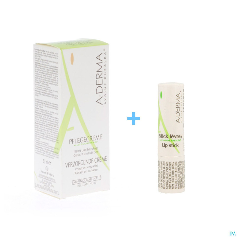 Aderma duo creme mains 50ml + stick levres 4g