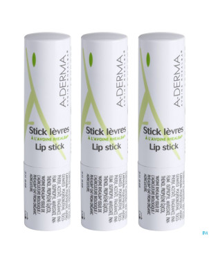 Aderma trio stick levres 3x4g 2+1 gratuit
