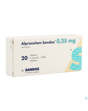 Alprazolam sandoz 0,25mg comp 20 x 0,25mg