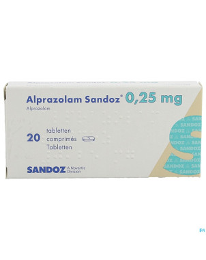 Alprazolam sandoz 0,25mg comp 20 x 0,25mg