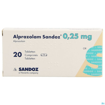 Alprazolam sandoz 0,25mg comp 20 x 0,25mg