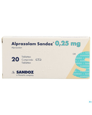 Alprazolam sandoz 0,25mg comp 20 x 0,25mg