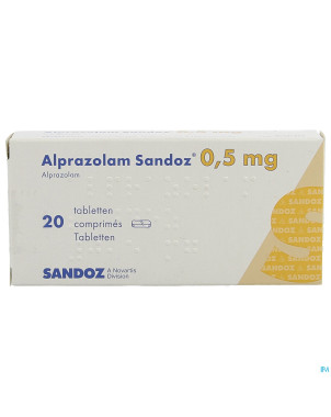 Alprazolam sandoz 0,50mg comp 20 x 0,50mg
