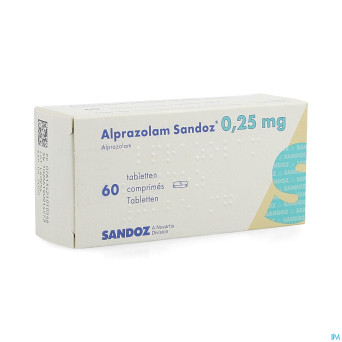 Alprazolam sandoz 0,25mg comp 60 x 0,25mg