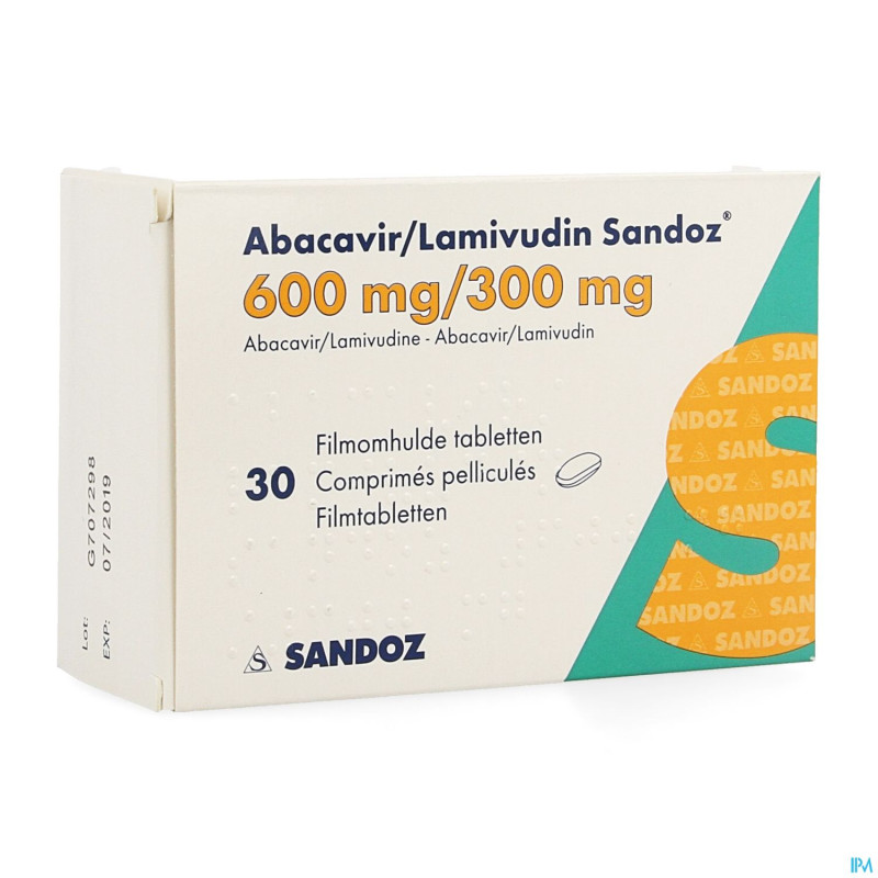 Abacavir/lamivudin sandoz 600mg/300mg comp pell 30