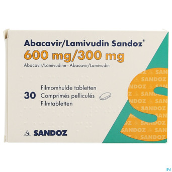 Abacavir/lamivudin sandoz 600mg/300mg comp pell 30
