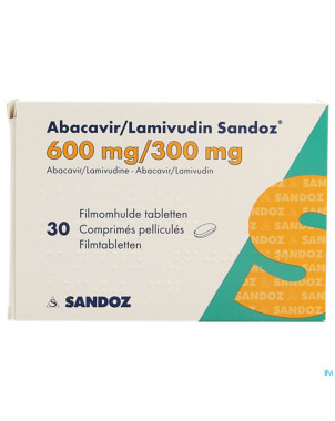 Abacavir/lamivudin sandoz 600mg/300mg comp pell 30