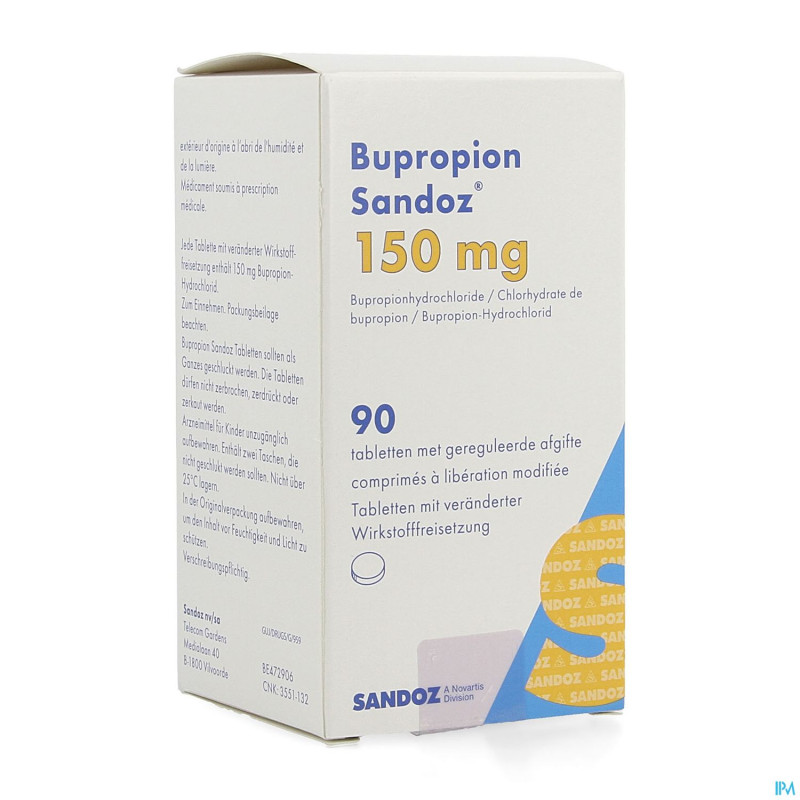 Bupropion sandoz 150mg liber.modif. comp 90