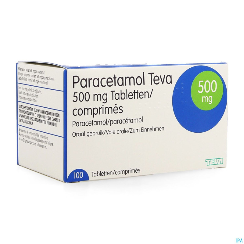 Paracetamol teva 500mg nf tabl 100 x 500mg