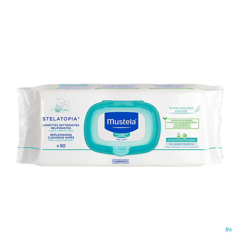 Mustela pa lingettes nettoyantes relipidantes 50