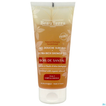 Beauterra gel douche surgras bois santal    200ml
