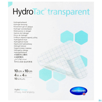 Hydrotac transparent 10x10cm 10 6859061   hartmann