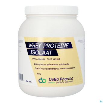 Whey proteine isolaat vanille caps 900g    deba