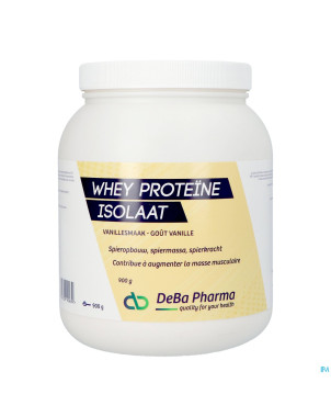 Whey proteine isolaat vanille caps 900g    deba