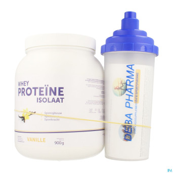 Whey proteine isolaat vanille caps 900g    deba