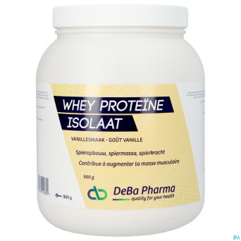 Whey proteine isolaat vanille caps 900g    deba