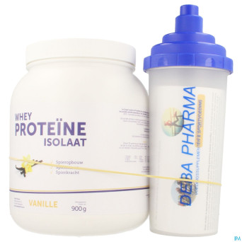 Whey proteine isolaat vanille caps 900g    deba