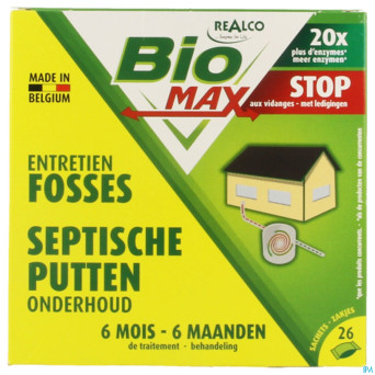 Biomax entretien fosses 6 mois    sach solubles 26