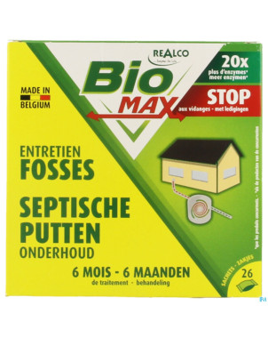 Biomax entretien fosses 6 mois    sach solubles 26