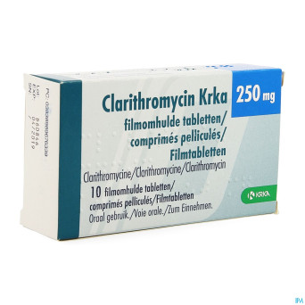 Clarithromycin krka 250mg comp pell 10 x 250mg